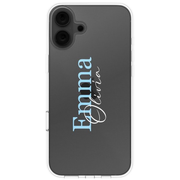 Gepersonaliseerd hoesje met naam iPhone 16 - Transparant