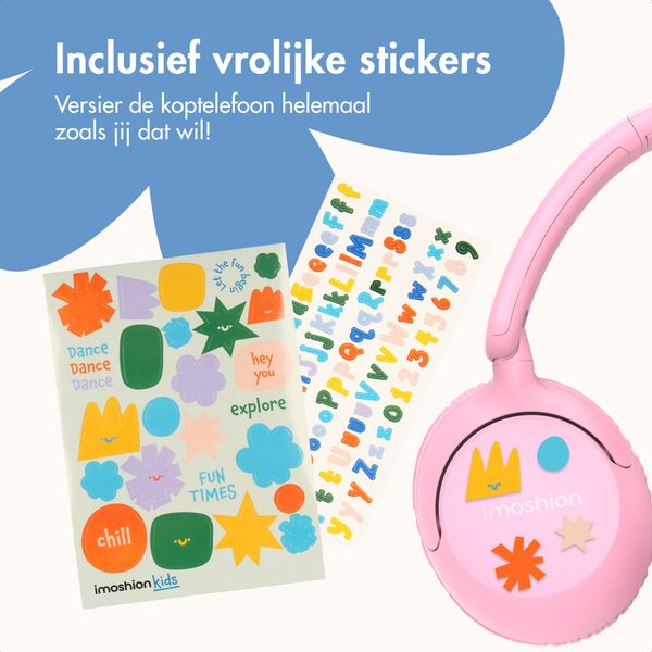 imoshion Kinderkoptelefoon met Draad - AUX kabel - Decibelbegrenzer - Candy Pink