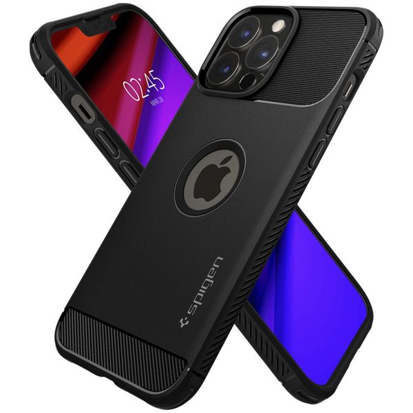 Spigen Rugged Armor Backcover iPhone 13 Pro - Zwart