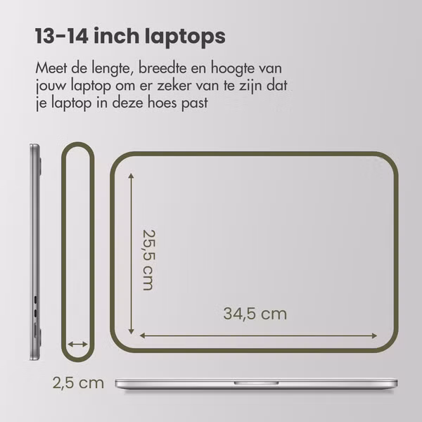 Accezz Laptophoes 13-14 inch - Laptopsleeve - Groen