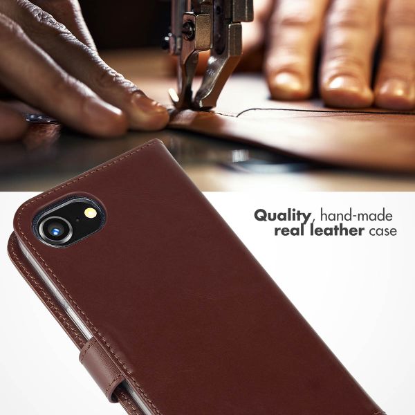 Selencia Genuine Leather Book Case Apple iPhone 17e / 16e - Brown