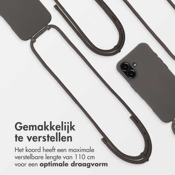 imoshion Color Backcover met afneembaar koord MagSafe Apple iPhone 16 - Black Coffee