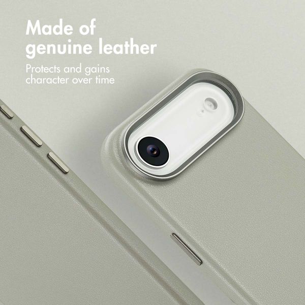 Accezz Leather Back Cover with MagSafe Apple iPhone Air - Light Grey