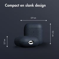 Accezz Echt Leren Case AirPods 1 / 2 - Donkerblauw