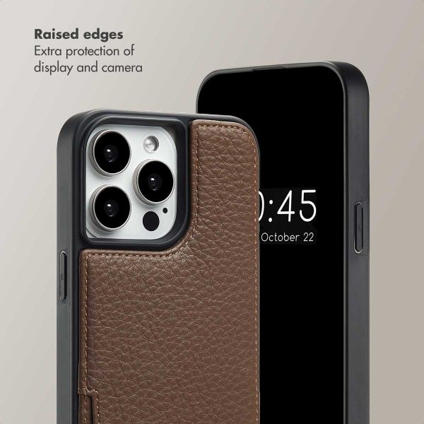 Selencia Nova Phone Case with Cord and Card Holder Apple iPhone 15 Pro Max - Mocha Brown