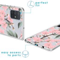 imoshion Design hoesje Samsung Galaxy A71 - Bloem - Roze / Groen