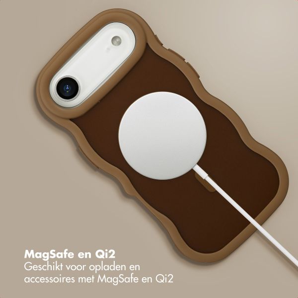 Selencia Wavy Backcover met MagSafe Apple iPhone Air - Mocha Brown