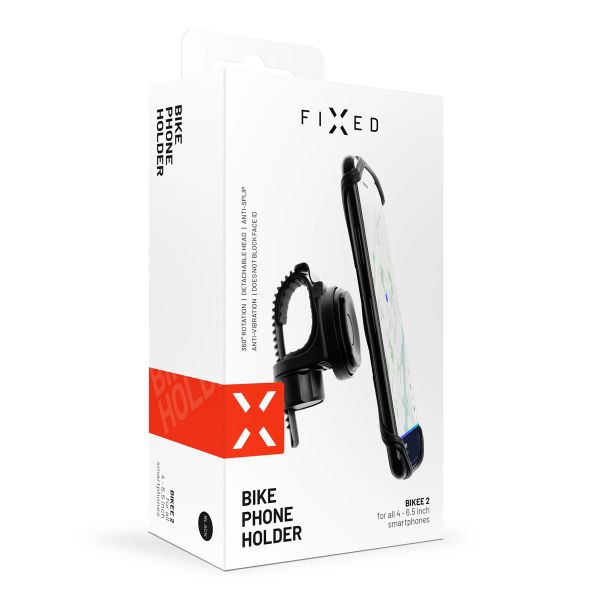 Fixed Bikee 2 - Telefoonhouder fiets - 360 graden draaibaar - Universeel - Zwart