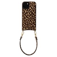 Selencia Nova Real Leather Back Cover with Card Holder Apple iPhone 15 - Fawn Chic