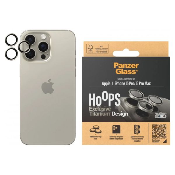 PanzerGlass Camera Protector Hoops Optic Rings Apple iPhone 15 Pro / 15 Pro Max - Natural Titanium