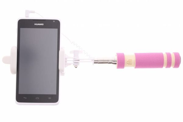 Roze universele mini selfie stick