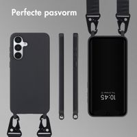 Selencia Siliconen hoesje met afneembaar koord Samsung Galaxy A36 - Zwart