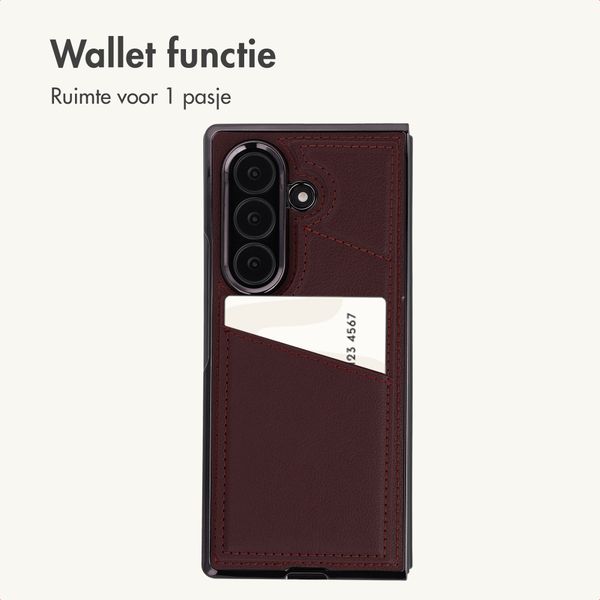 imoshion Kunstleren MagSafe Backcover met Pashouder Samsung Galaxy Z Fold 8 Ultra - Wine Red