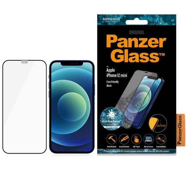 PanzerGlass Case Friendly Screenprotector Apple iPhone 12 Mini - Zwart