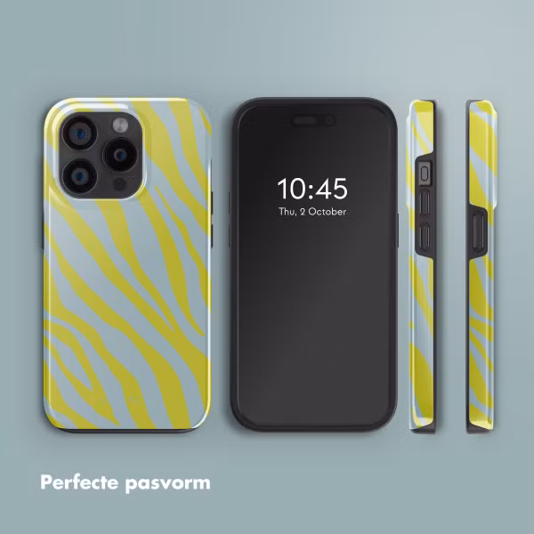 Selencia Vivid Backcover met MagSafe Apple iPhone 15 Pro - Zebra Winter Sky Titanium Yellow