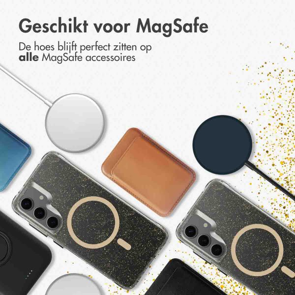 imoshion Clear Glitter Backcover met MagSafe Samsung Galaxy S24 - Goud