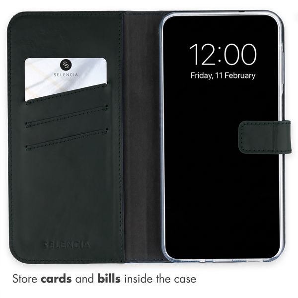 Selencia Genuine Leather Book Case Samsung Galaxy S26 FE - Green