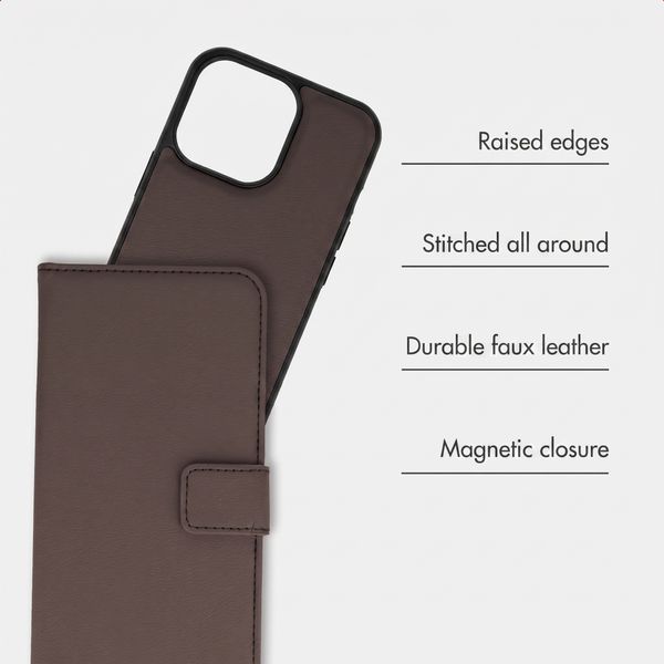 imoshion Detachable 2-in-1 Luxury Bookcase Apple iPhone 13 Pro - Brown