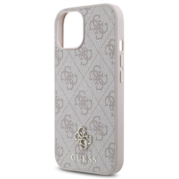 Guess 4G Metal Logo Backcover MagSafe Apple iPhone 15 - Roze