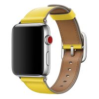 Apple Leather Band Classic Buckle Apple Watch Series 1 t/m 9 / SE (38/40/41 mm) | Series 10 / 11 (42 mm) - Spring Yellow