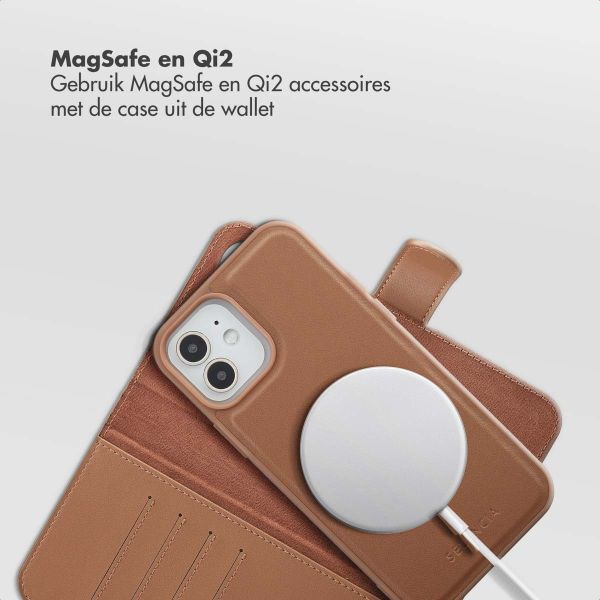 Selencia Olyn Uitneembare Bookcase met MagSafe Apple iPhone 12 (Pro) - Bruin