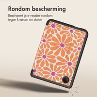imoshion Design Vouwbare Bookcase Kobo Clara Colour / BW - Orange Flowers Connect