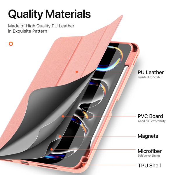 Dux Ducis Domo Bookcase Apple iPad Pro 11 (2024) M4 - Roze