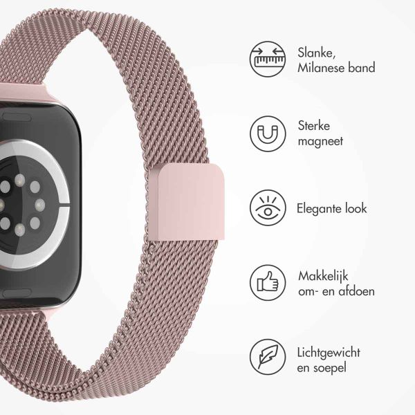 imoshion Slim Milanees bandje Apple Watch Series 1 t/m 9 / SE (38/40/41 mm) | Series 10 (42 mm) - Roze