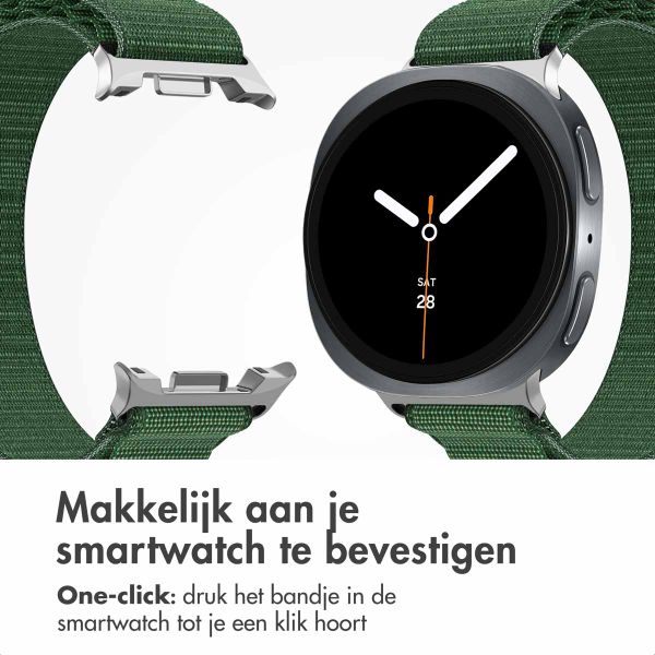 imoshion Nylon Alpine bandje Samsung Galaxy Watch 8 (40/44mm) / Classic (46mm) - Donkergroen