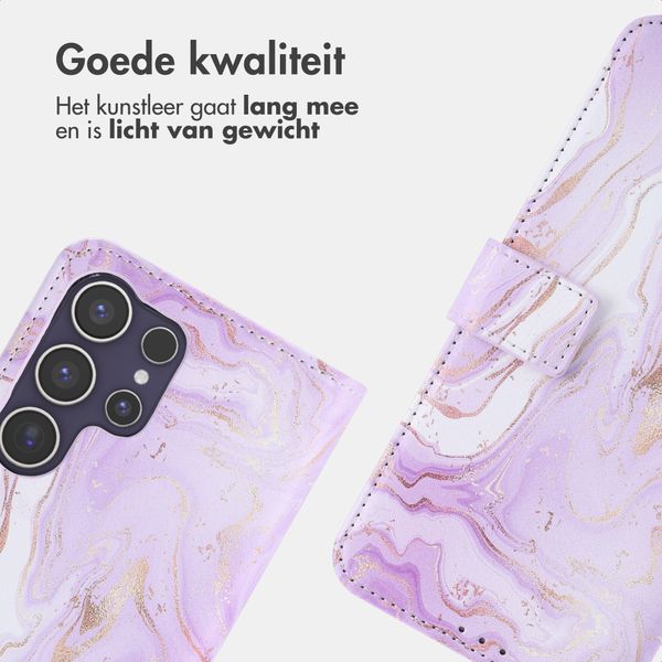 imoshion Design Bookcase Samsung Galaxy S25 Ultra - Purple Marble