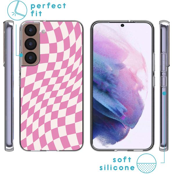 imoshion Design hoesje Samsung Galaxy S22 - Retro Pink Check