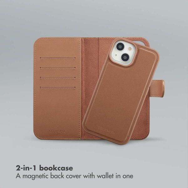 Selencia Olyn Detachable Bookcase with MagSafe Apple iPhone 15 - Brown