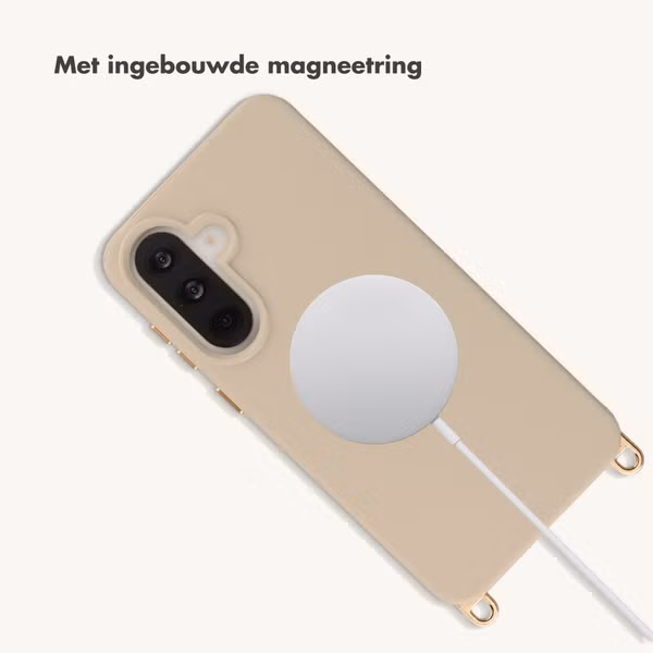 Selencia Rivièra MagSafe Backcover met afneembare haakjes Samsung Galaxy A37 (5G) - Milky Latte