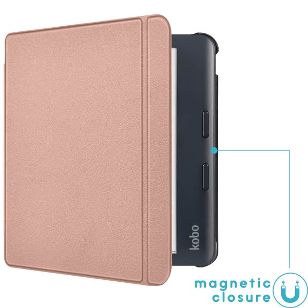 imoshion Slim Hard Case Bookcase Kobo Libra Colour - Rosé Goud