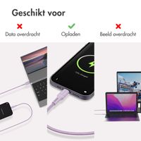 imoshion Lightning naar USB kabel - Non-MFi - Gevlochten textiel - 2 meter - Lila