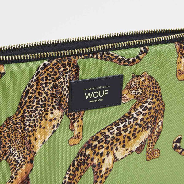 Wouf Daily Laptop Hoes 13-14 inch - Laptopsleeve - Olive Leopard