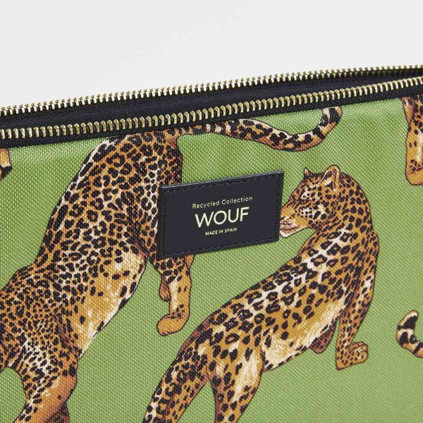 Wouf Daily Laptop hoes 13-14 inch - Laptopsleeve - Olive Leopard