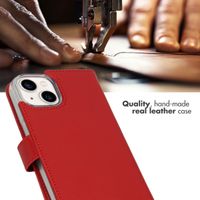 Selencia Genuine Leather Book Case Apple iPhone 14 - Red