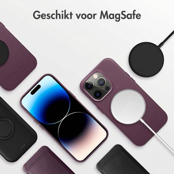 Accezz MagSafe Leather Backcover Apple iPhone 14 Pro - Heath Purple