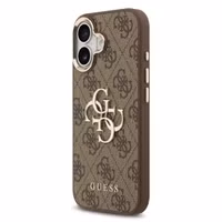 Guess 4G Metal Logo Backcover Apple iPhone 17 - Gold Edge - Brown