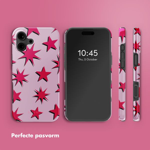 Selencia Vivid Tough Backcover met MagSafe iPhone 16 - Stars Rubine Red Light Pink