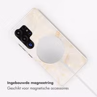Selencia Vivid Backcover met MagSafe Samsung Galaxy S25 Ultra - Golden Beige Marble