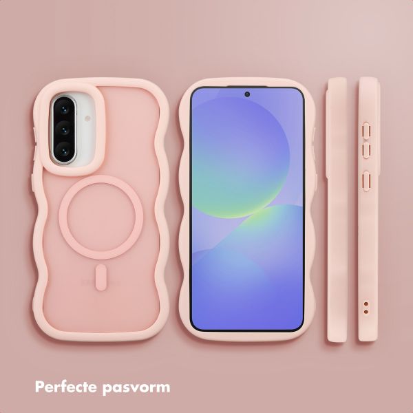Selencia Wavy Backcover met MagSafe Samsung Galaxy A36 / A56 - Soft Pink