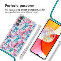 imoshion Design hoesje met koord Samsung Galaxy A14 (5G/4G) - Jellyfish Watercolor