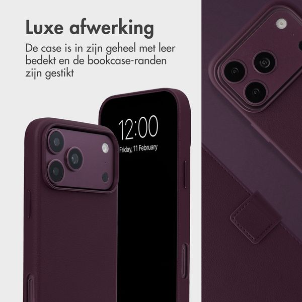Accezz Leather Bookcase 2-in-1 met MagSafe Apple iPhone 18 Pro / 17 Pro - Heath Purple