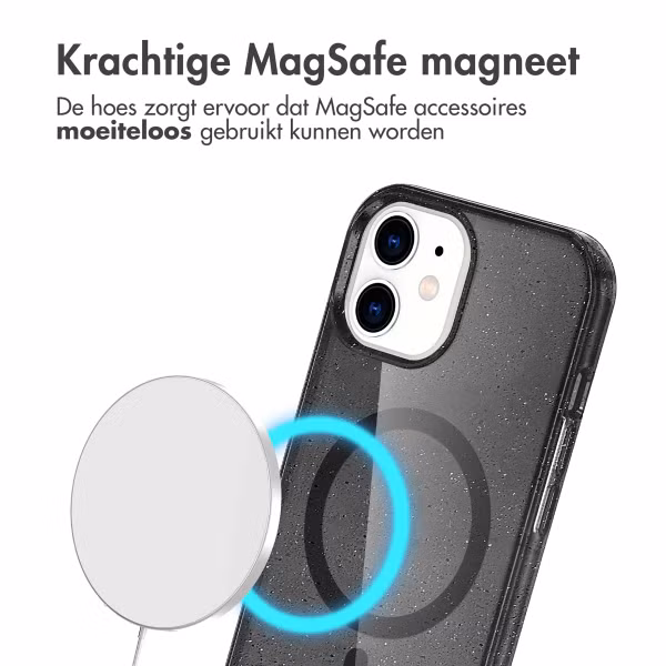 imoshion Sparkle Backcover met MagSafe Apple iPhone 12 (Pro) - Glitter Zwart
