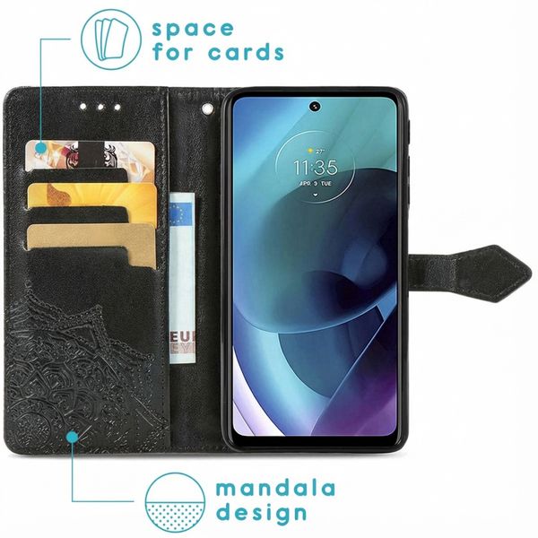 imoshion Mandala Bookcase Motorola Moto G51 - Zwart