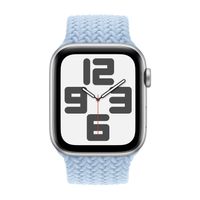 Apple Gevlochten solobandje Apple Watch Series 1 - 9 / SE (38/40/41 mm) | Series 10 / 11 (42 mm) - Maat 4 - Light Blue