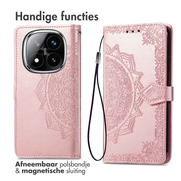 imoshion Mandala Bookcase Xiaomi Redmi Note 14 Pro (5G) - Rosé Goud