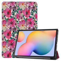 imoshion Trifold Design Bookcase Samsung Galaxy Tab S6 Lite (2020/2022/2024) - Floral Water Color